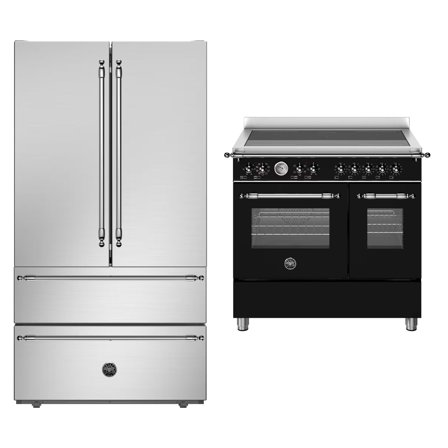 Bertazzoni Heritage vitvarupaket 90 cm, matt svart/rostfritt stål | Vitvaror > Kyl/Frysskåp | Bagaren och Kocken