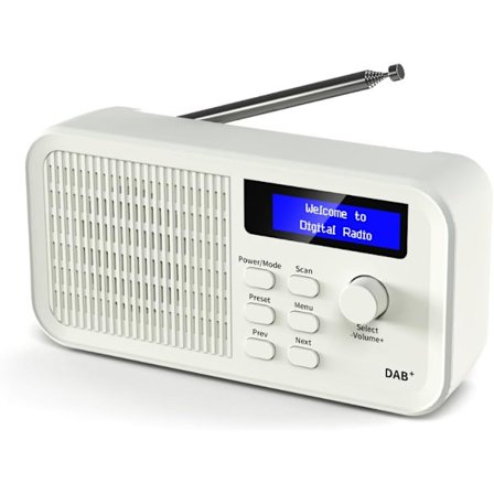 Bärbar Radio, DAB+ FM-radio, Batteridriven Liten Digitalradio, med LCD-skärm, 15 timmars drifttid, 40 förinställda stationer