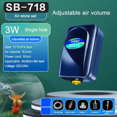 SOBO Silent Aquarium Oxygen Air Pump Fish Tank Adj