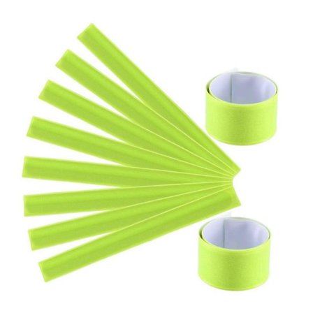 Reflekterende armbånd 4-pak PVC natløbebånd med høj synlighed til jogging i mørkt fluorescerende grøn (FMY)