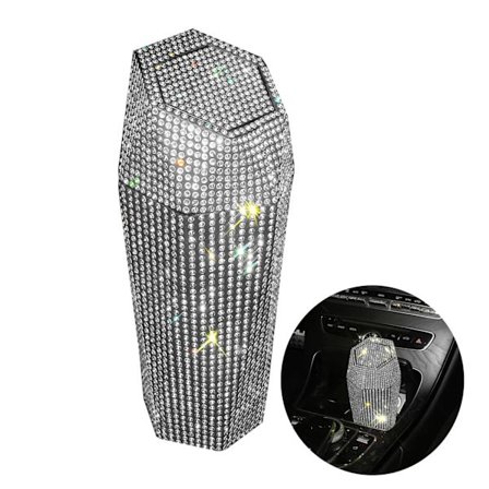 Bling Strass Auton Roskakori Kannella, Kimalteleva Roskakori, Bling Timanttikuvioinen Pieni Automaattinen Kannettava Roskakori Autoon, Kotiin, 