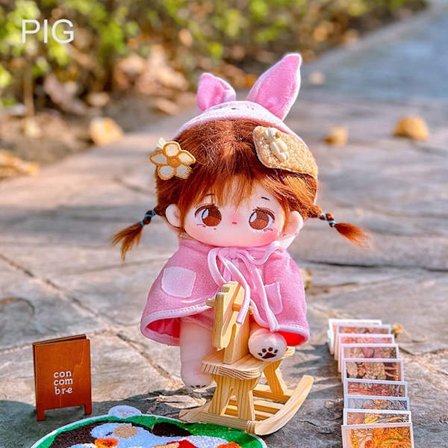 20 cm dukkekappe Dukketøj PIG Gris