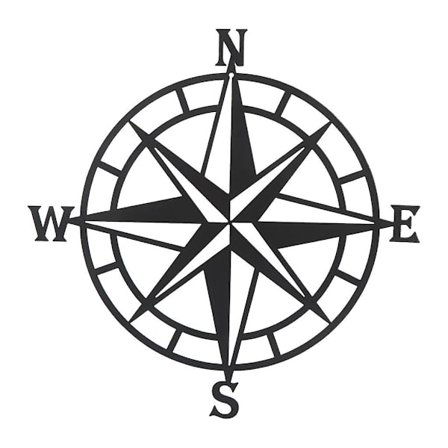Metalliseinäkoriste Nautical Compass -veistos Ripustuskoriste Maalaistalolle