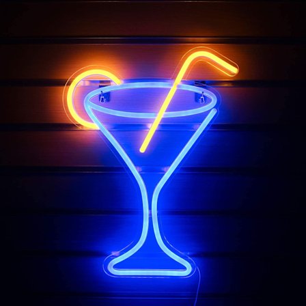 Cocktail Glass Neon Signs Led Neon Sign Light Big Night Light for