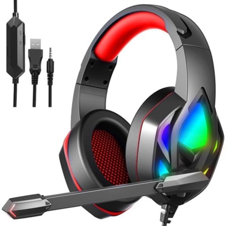 H100 PC-dator E-sport Gaming RGB Ljus Trådbundet Headset med Mikrofon