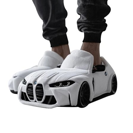 Vintertøfler i bilform med skridsikker gummisål, varme og hyggelige sko