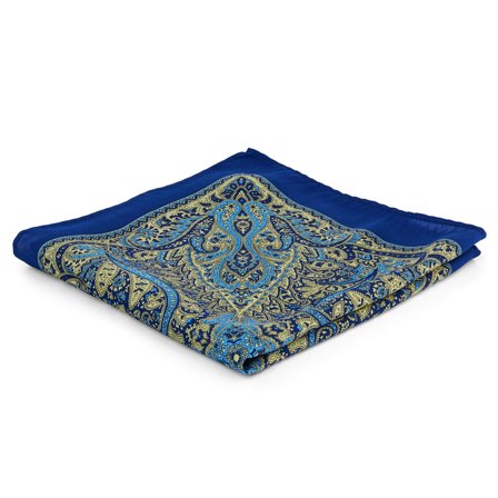 Pañuelo de bolsillo elegante en azul y amarillo para hombres - Pañuelos de bolsillo estampados