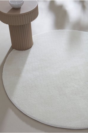 Jotex - Rund Luggteppe Polyester Hvit CORAL - Kjøp Lugg- & ryetepper hos Jotex