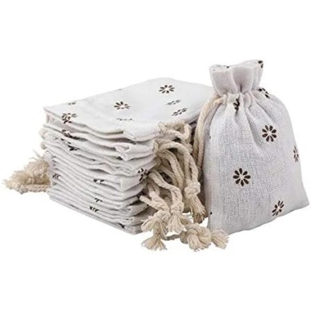 Small Cotton Linen Bags, 10x14cm Lavender Bags, 20 Pcs Drawstring Party Favor Bags, Practical Gift Bags for Lavender, Jewelry, Party Favors