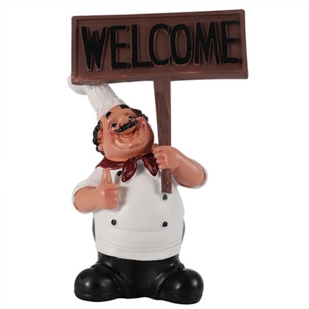 Resin Chef-figurer Ornament Statue Modell Håndverk Dekor Bar Kaffebar (#1)