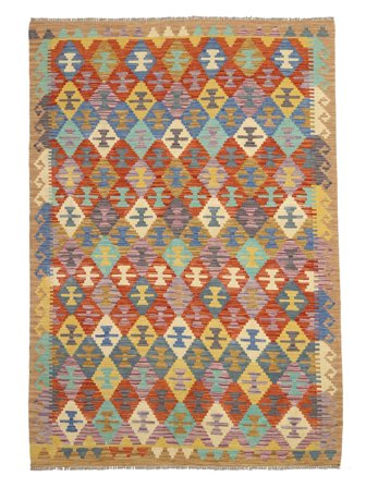 Hand Woven Kilim Afghan Old Style Rug 201X286 Wool