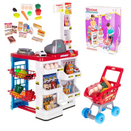 Supermarkedsbutik kasseapparat + vogn model 2