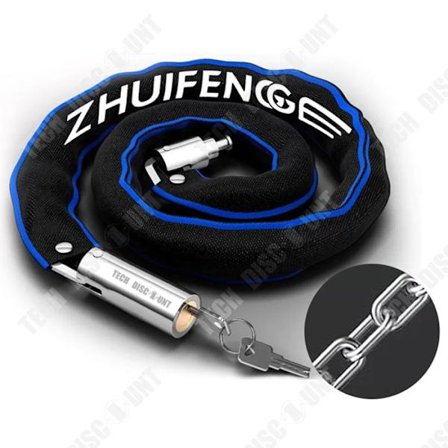 Cykellås - TECH DISCOUNT - 125CM - Legerat stål - Blå färg - Skärmotståndskraftig