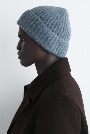 COS Homme Bonnet Marin En Mélange D'alpaga in Bleu