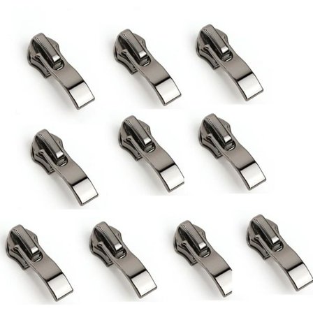 Lynlåshoved erstatning til #5 nylon lynlås - 10 stk autolås legering i gunmetal til tøj og tasker