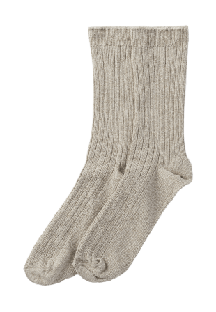 Åhléns Ribbade strumpor i ekologisk bomull Sockor Beige 36/38