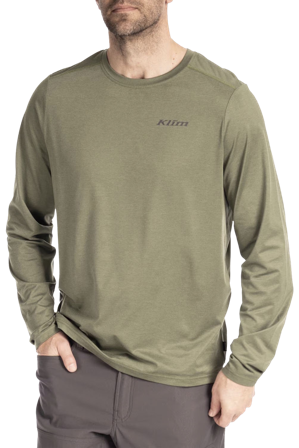 Tričko s dlouhými rukávy Klim Static Peak Bronzová/Zelená S