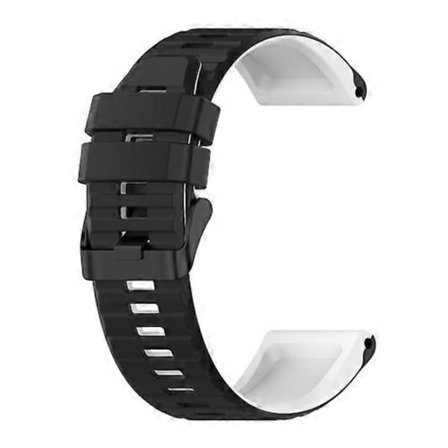 För Garmin Fenix 6 22mm Silikon Blandfärg Klockarmband [DB]