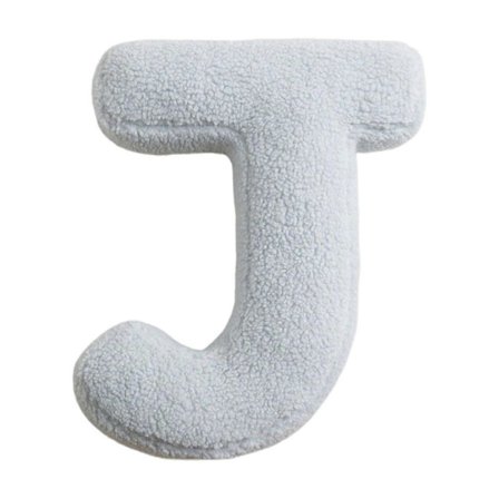 Bogstav J Pude, Hilingoto Engelsk Alfabet Velour Pude, Kompatibel med Børneværelsesindretning, Sofa Dekorativt Initial Bogstav Gave til Børn
