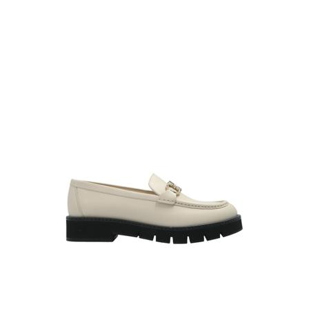 Salvatore Ferragamo, ‘Rolo Lug’ leather loafers Beige, Dames, Maat:35 EU,leer