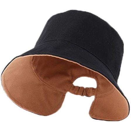 Hestehale Dame Solhat Reversibel Fiskerhat UV Beskyttelse Foldbar Bredskygget Strandhat