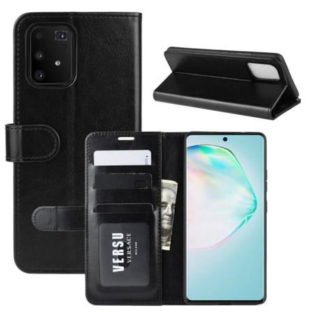 Samsung Galaxy S10 Lite - Crazy Horse Plånboksfodral - Svart Black Svart