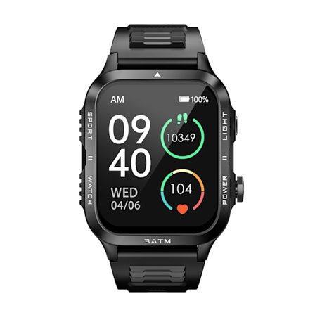 C68 Smartwatch med Bluetooth-opkald og sundhedsovervågning, kompatibel med APPLE, Samsung og Huawei Black&White