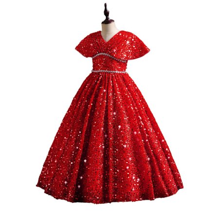 Tyttöjen juhlamekko, sekavenki, muodollinen, tyylikäs syntymäpäivämekko