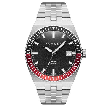 Emeritus | Black and Red Bezel Stainless Steel Watch for Men - Wrist watches