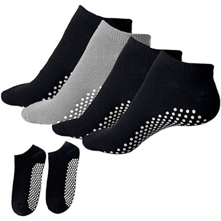 4 par Pilates-strømper, skridsikre strømper, Pilates-strømper til kvinder, skridsikre yogastrømper til dans, ballet, træning med svangstøtte