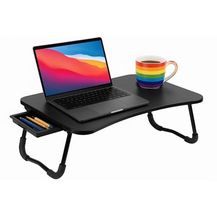 Laptopbord / Frukostbord m Dryckeshållare Låda o Hållare för Surfplatta