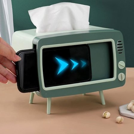 Retro TV -puhelinteline Monitoiminen Neliömäinen Kudoksille Sopii Kaikille Älypuhelimille Vessapaperille Serviettirasialle