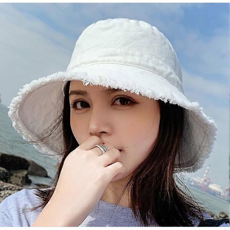 Solhat til damer, bomuldshat, bredskygget sommerhat til teenagepiger