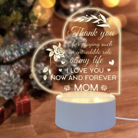 Mamma Födelsedagspresenter från dotter Son Kids, LED Heart Shaped 3