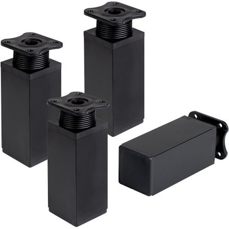 Sæt med 4 justerbare rektangulære møbelben - 40 x 40 - Sort