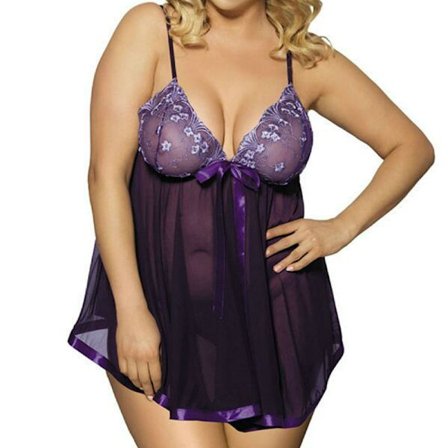 Sexiga underkläder erotiska trosor nattkläder plus size lila 5XL