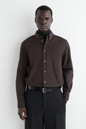 COS Men's Classic Cotton Shirt in Red
