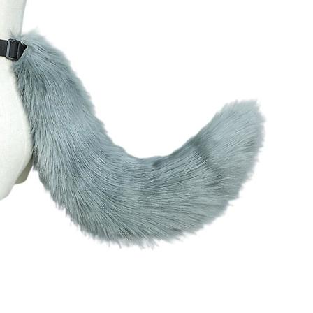 Fleksibel Kunstig Pels Kattekostyme Hale Cosplay Halloween Jul Party Kostymer V Gray