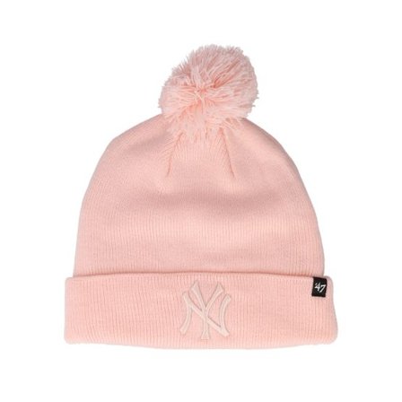 47 Brand - MLB Rosa pom Beanie - New York Yankees Breakaway 47 Cuff Knit Pink Pom @ Hatstore