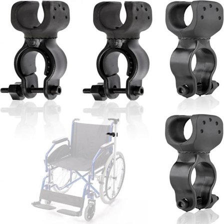 4 stk. Krykkeholder, stokkeholder, rullestolstilbehør til 2,2 til 3 cm rør, tilbehør til rullestol -FA-