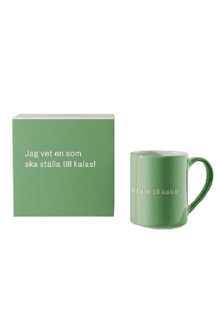 Design House Stockholm Astrid Lindgren Mugg - Jag vet en som ska ställa till kalas! Kök & matlagning Unisex Grön 35CL