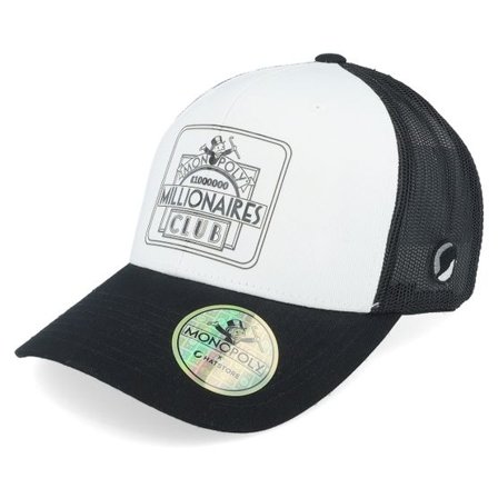 Monopoly - Vit trucker Keps - Millionaires Club White/Black Trucker @ Hatstore