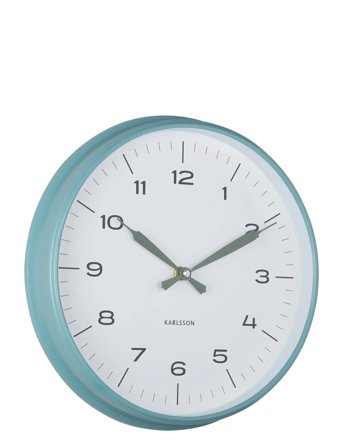 KARLSSON Wall Clock Modern Factory Ochre Yellow W. Dark Blue - Blue - Ø 30 CM