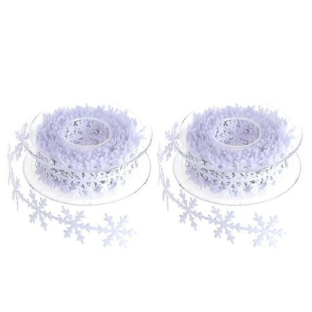 2 kpl Valkoinen Glitter Nauha Lahjanauha Lumihiutale Kangaspainettu Grosgrain-nauha