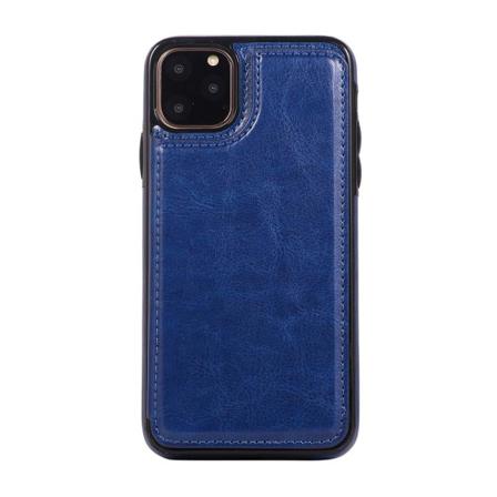 iPhone 11 Pro Max - Genomtänkt Skyddsskal med Korthållare Mörkblå