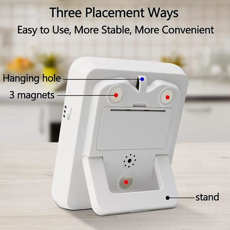 Digital Dobbelt Kjøkken Timer, 3 Kanaler Opptelling/Nedtelling Timer, Matlaging Timer, Stor Skjerm, Høy Lyd A