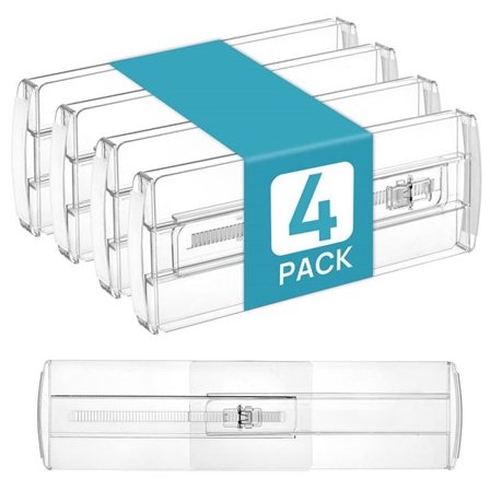 Transparente uttrekksskillevegger for skuffer 4-pk 28-43 cm