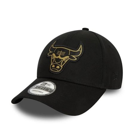 NBA-keps - NEW ERA - Chicago Bulls - 9Forty - Metalliskt märke - Svart