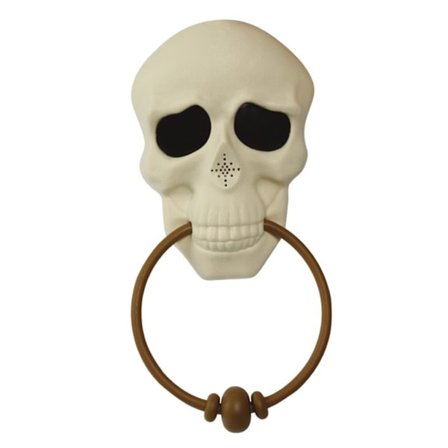 Ljud- och animerad skelettdörrdekoration 30 cm