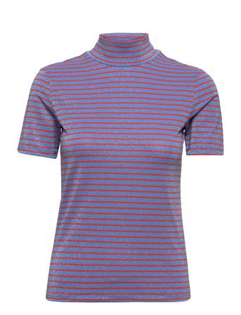 Lurex Striped Short-Sleeved T-Shirt T-shirt Top Multi/mønstret Scotch & Soda